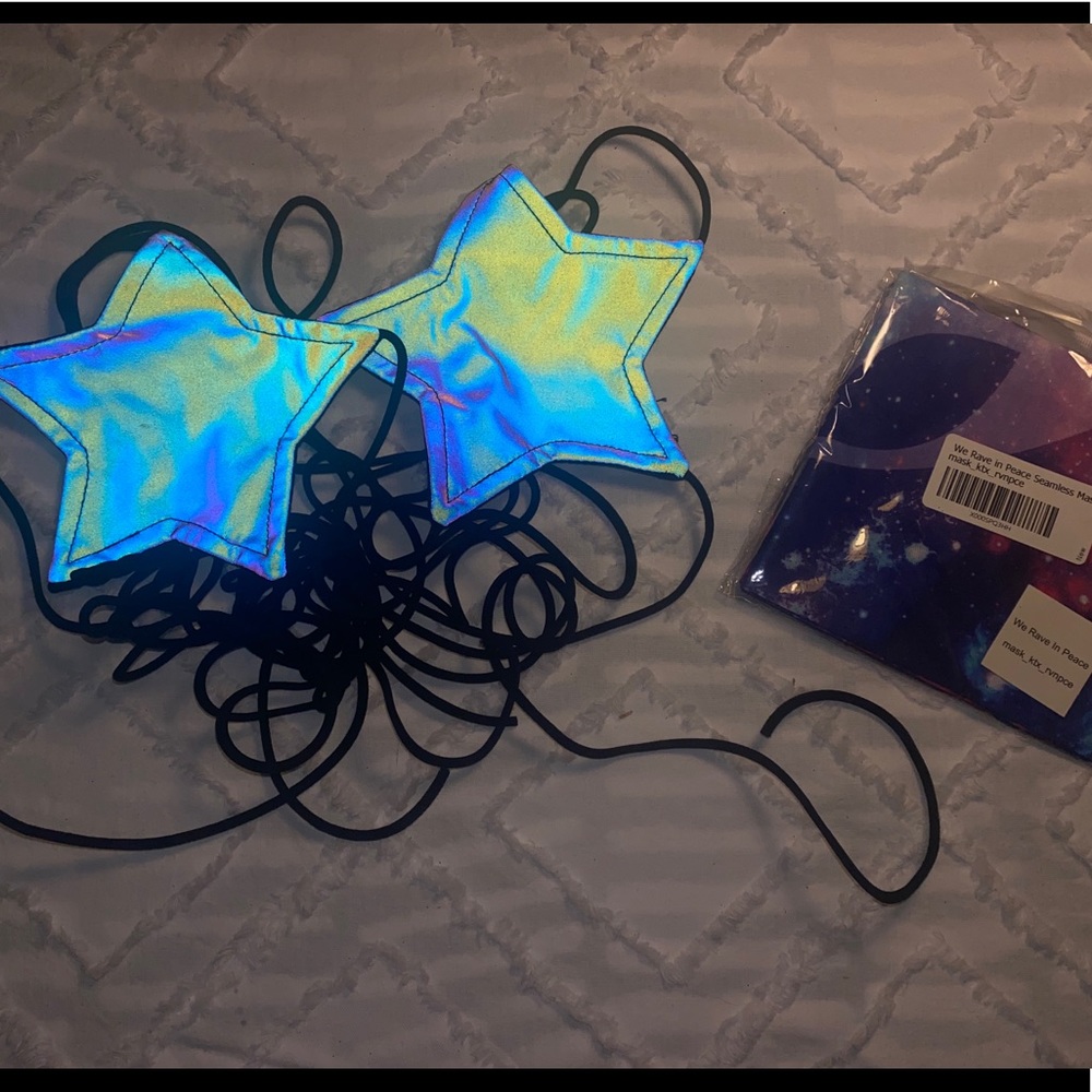 Reflective star lace up bralette (& galaxy mask as free gift!)